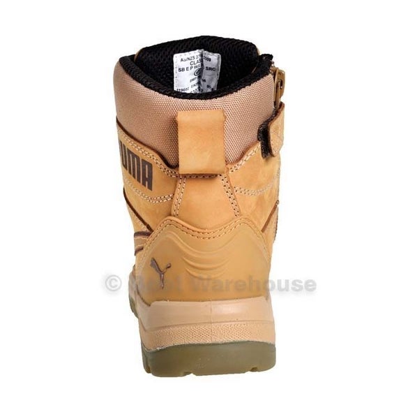 Puma Conquest Wheat 630727, Waterproof, Safety Zip Work Boot Composite Toe Cap Carousel 7