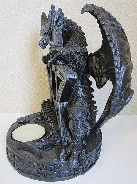 Dragon on pentagram tealight holder (#3531) Carousel 2