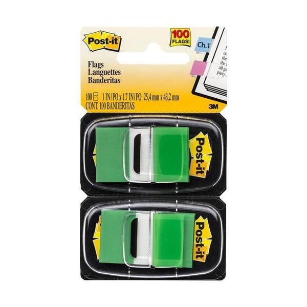 Post-it Flags 680-GN2 25x43mm Green Pack of 2 Carousel 1