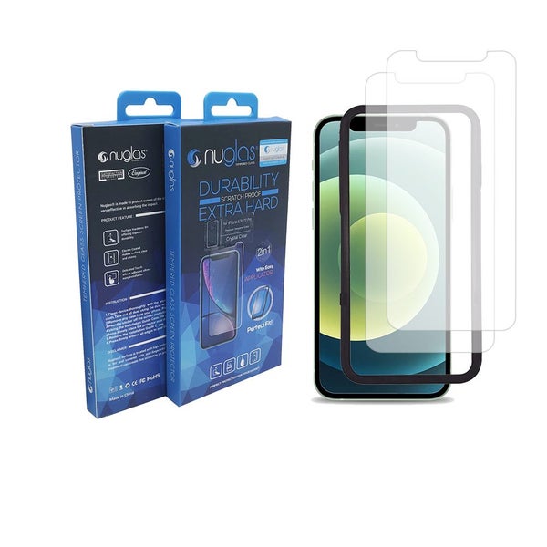 2x Screen protector Nuglas Tempered Glass Clear For IPhone 11/XR with applicator Carousel 6
