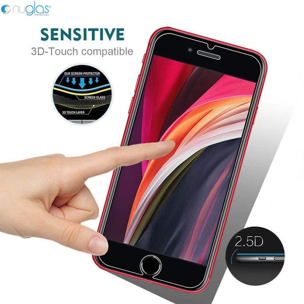 2x Screen protector Nuglas Tempered Glass For IPhone 8/7/6S/6 with applicator Carousel 2