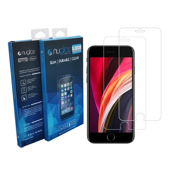 2x Screen protector Nuglas Tempered Glass For IPhone 8/7/6S/6 with applicator Carousel 7