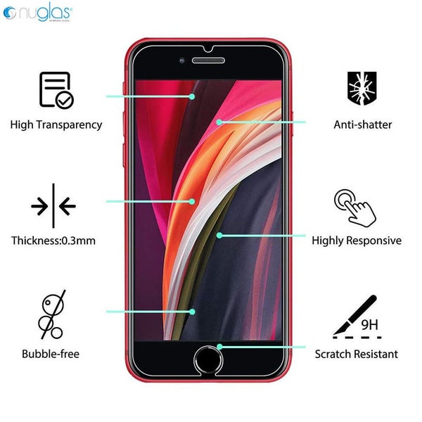 2x Screen Protector Nuglas Tempered Glass IPhone 8/7/6S/6 Plus with Applicator Carousel 1