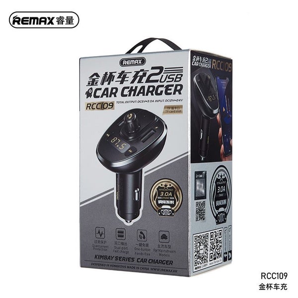 Car Charger REMAX MutiFuntional Kimbay Series 15W RCC109 Support U Disk TF Card Carousel 2