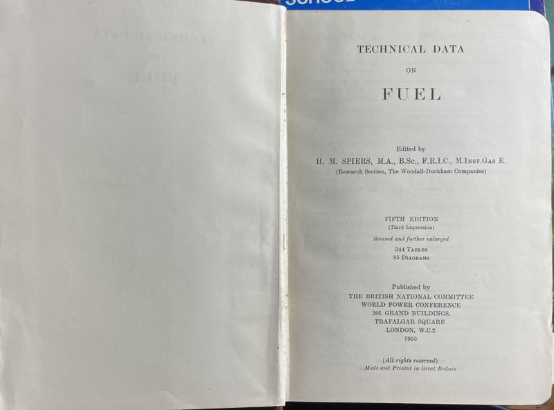 Technical Data on Fuel by H M Spiers Carousel 2
