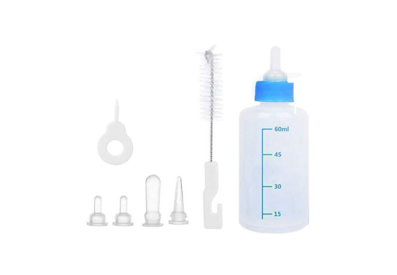 PTN 60ml Pet Nursing Bottle Kits Feeding Nipple Newborn Kittens Puppies Rabbits Carousel 1