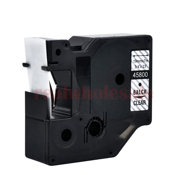 45800 Black on Clear Label Tape For Dymo Carousel 1