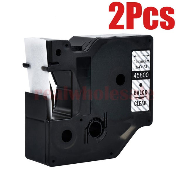 45800 Black on Clear Label Tape For Dymo X2 Carousel 1