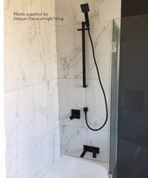 Bathroom Shower Slider With Elbow Matte Black $150 Carousel 2