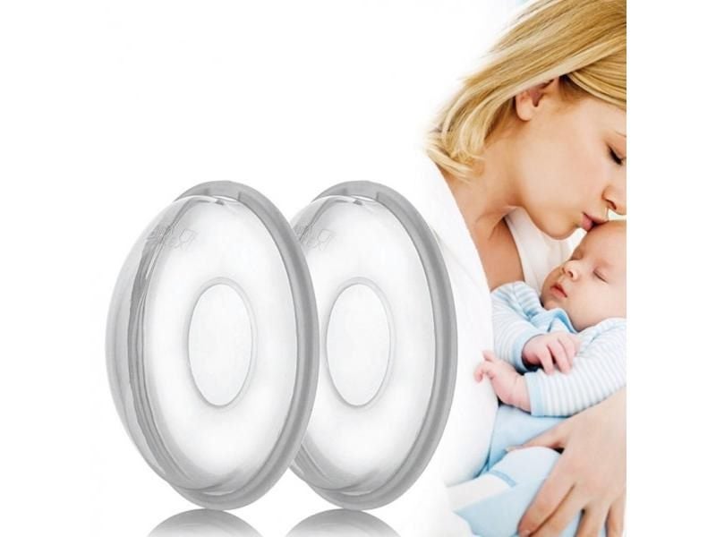 1 Pair Silica Gel Collection Cover Baby Feeding Breast Milk Collector Soft Carousel 1