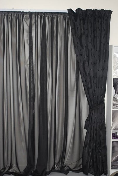Black - Voile (Sheers) NEW IN!!! Carousel 1
