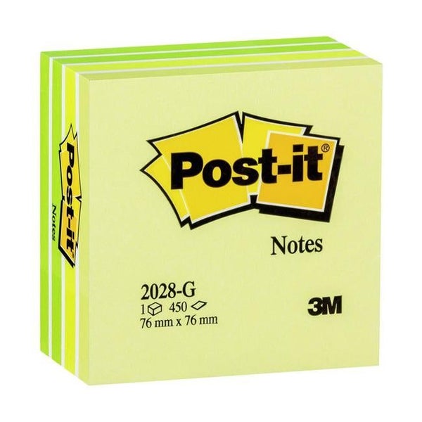 Post-it Notes Memo Cube 2028-G Green 76x76mm 450 sheet cube Carousel 1