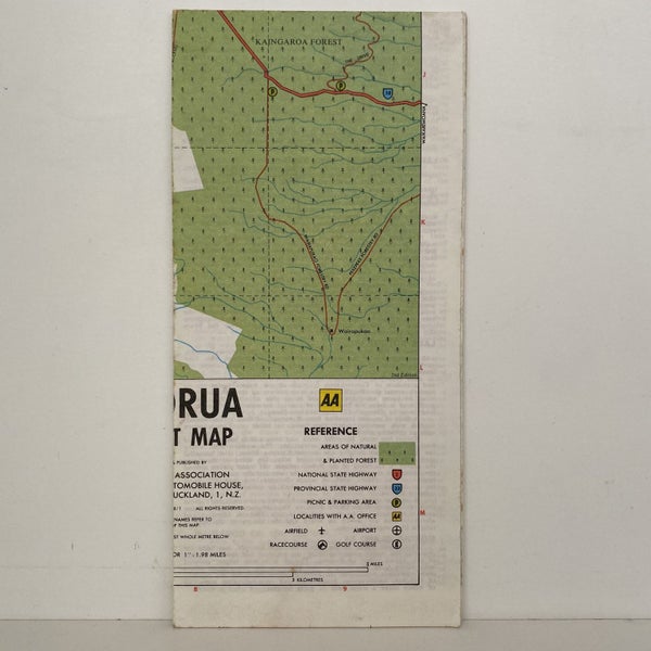 AA ROAD MAP: Rotorua District circa 1980 Carousel 2