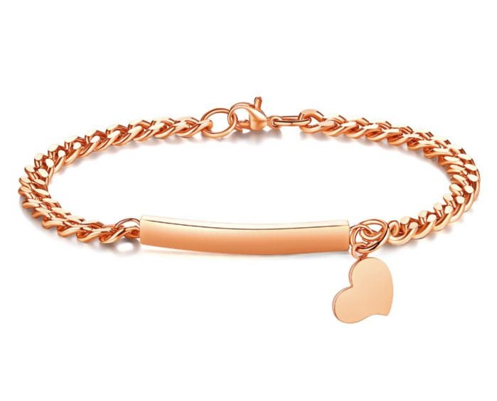 Stainless Steel Heart Bracelet Rose Gold Plated Carousel 1