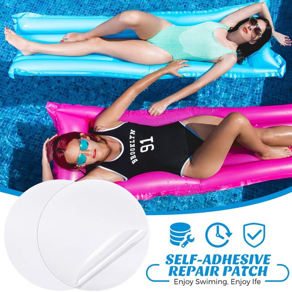 Vinyl Repair Patch Self-Adhesive Plastic Repair Patches Kit for Swimming Pools Carousel 2