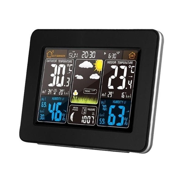 LCD Display Alarm Clock Weather Station with Wireless Outdoor Thermometer Carousel 1