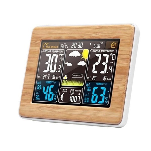 LCD Display Alarm Clock Weather Station with Wireless Outdoor Thermometer Carousel 2