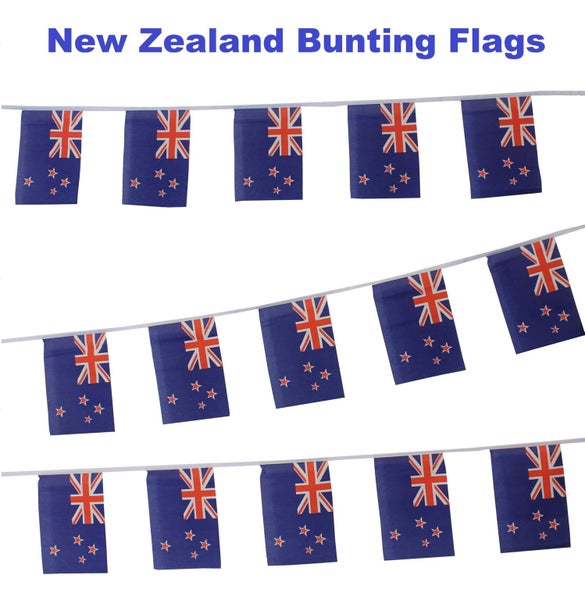 NZ Flag Bunting 4.5M 15 Flags / Flag of New Zealand 15 Mini Flags / Row Flags64194055926659110