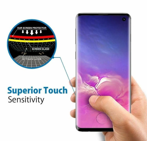 Galaxy S10 PLUS Finger print unlock Tempered Glass Full Screen Protector Carousel 5
