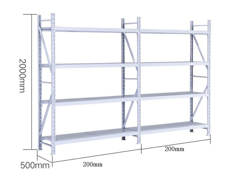Heavy duty Shelving unit 4m(L)x0.5m(W)x2m(H) 1600KG capacity - White Carousel 1