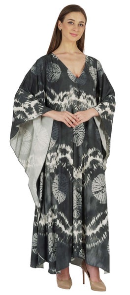 Moomaya Kimono Maxi Dress Printed Long Kaftan For Women Cover-Up Caftan Beach Carousel 2