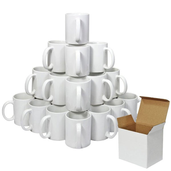 Mug - Case of 45 Solid White 11oz Sublimation Mugs + white Box,Coated AAA GRADE! Carousel 1