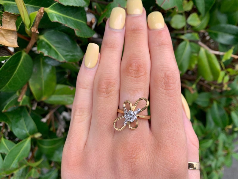 18ct Yellow Gold Diamond Bow Ring ~ $3,20062864735382915112