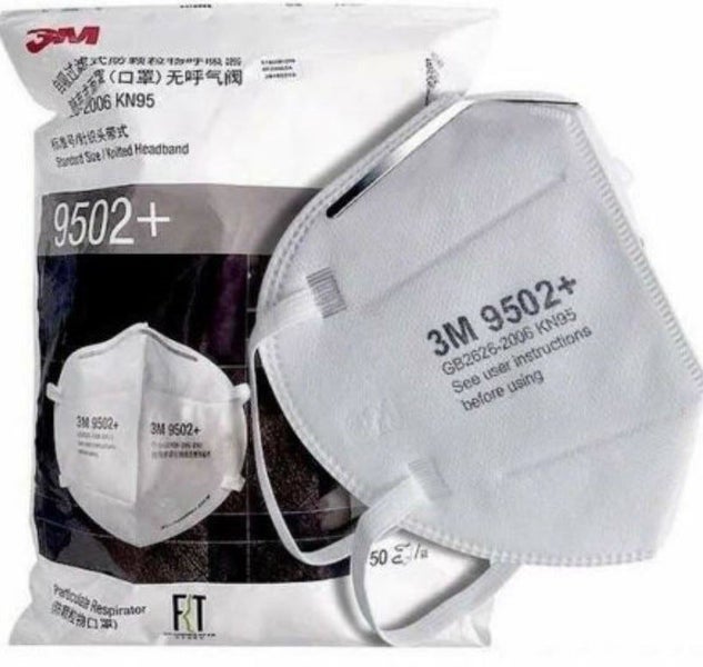 50x 3M N95 Face masks - 9502+ Respirator NIOSH approved Carousel 1