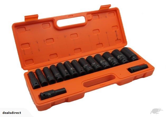 SOCKET SET BLACK IMPACT 1/2" D 15PCS Carousel 1