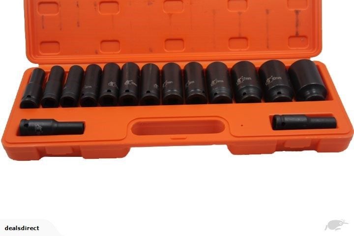 SOCKET SET BLACK IMPACT 1/2" D 15PCS Carousel 3