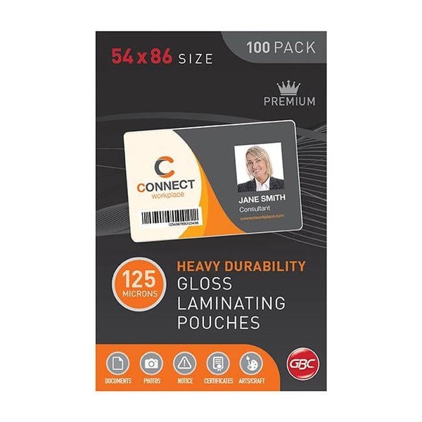 Gbc laminating pouch 54x86mm 125 micron pk100 Carousel 1