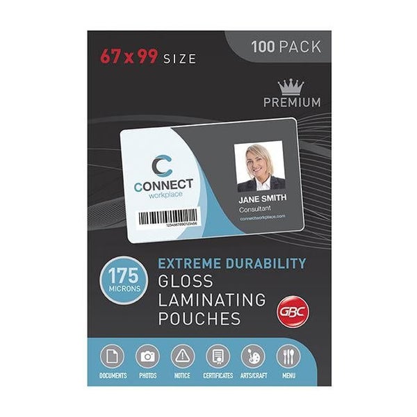 Gbc laminating pouch 67x99mm 175 micron pk100 Carousel 1