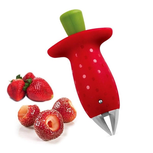 Strawberry Hullers Metal Plastic Fruit Leaf Remover Gadget Tomato Stalks Carousel 1