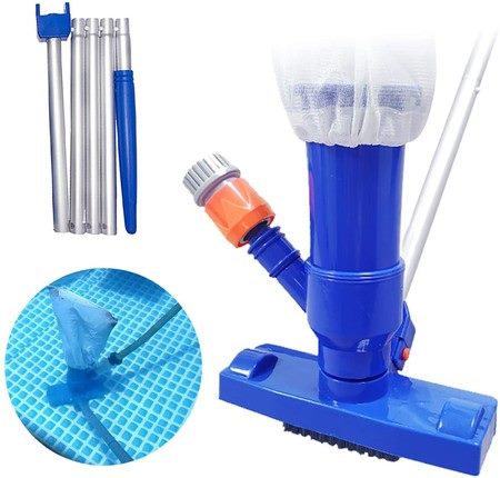 Portable Mini Swimming Pool Pond Spa Jet Vacuum Cleaning with Brush Carousel 1