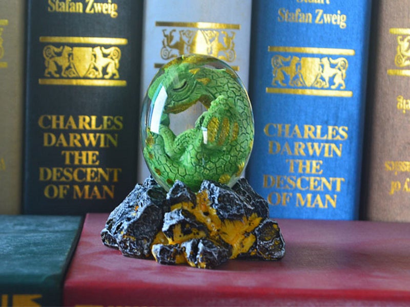 Green Resin Transparent Lava Dragon Egg Sculpture Decor Carousel 2