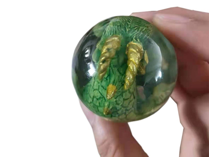 Green Resin Transparent Lava Dragon Egg Sculpture Decor Carousel 7