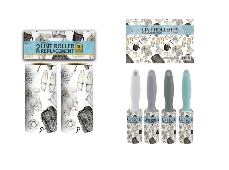 Lint Remover / Lint Roller with 2 Rolls Refill Carousel 1