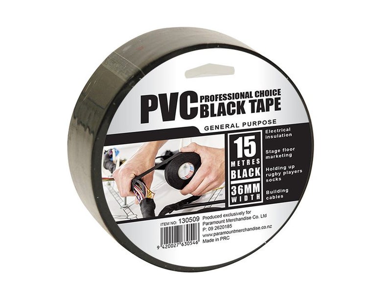 PVC Electrical Insulation Tape 36mm x 15m Black Carousel 1