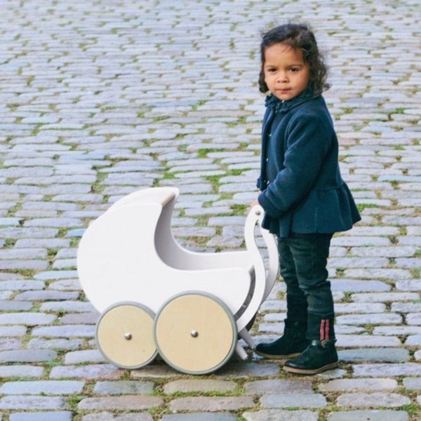 Kinderfeet Wooden Pram-WHITE only Carousel 2