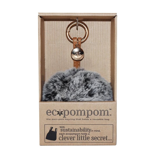 Ecopompom (Keyring with Reusable Bag) – Frosted Charcoal Carousel 1