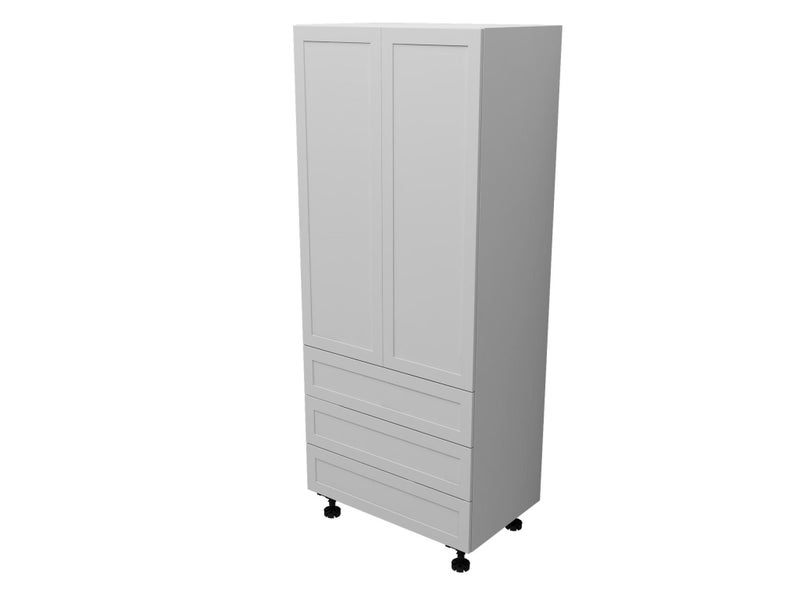 Kitchen Cabinet Flat Pack Pantry with three drawers - 900mm Wide, Shaker style Carousel 2