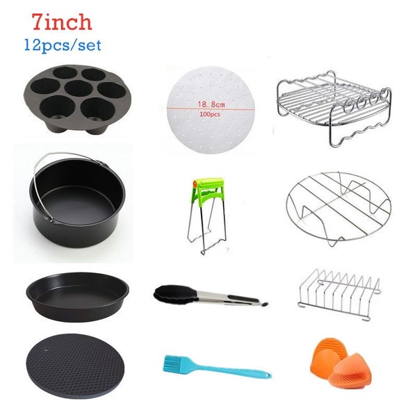 7 Inch 12pcs High Quality Air Fryer Accessories Carousel 2