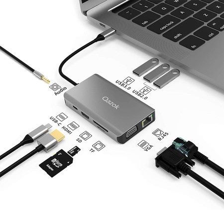 USB C Hub Adapter, USB C Docking Station 10 in 1 Type C Multiport USB hub 3.0 wi Carousel 1