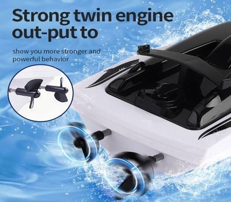 Remote Control Shark Boat 2.4G Electric Watercraft Outdoor Toy Racing Ship Carousel 1