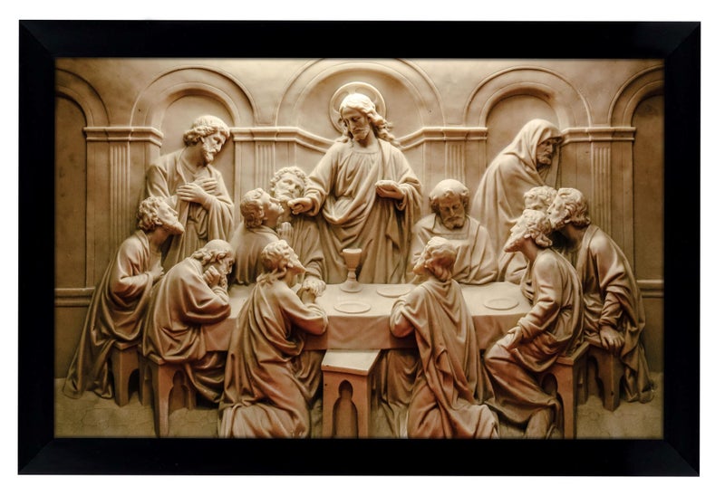 IBA Indianbeautifulart Christ Picture Marble Artwork The Last Supper Wall Art Carousel 1