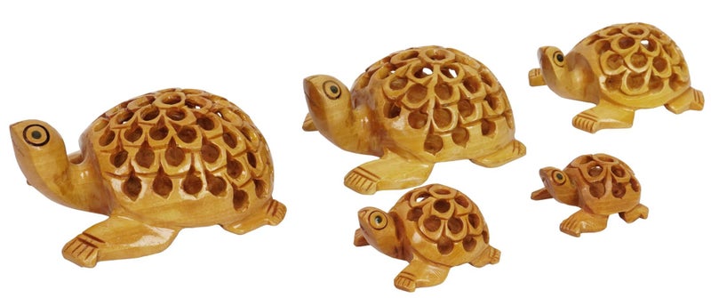 IBA Indianbeautifulart Wooden Undercut Turtle Beautiful Handmade Carving Animal Carousel 1