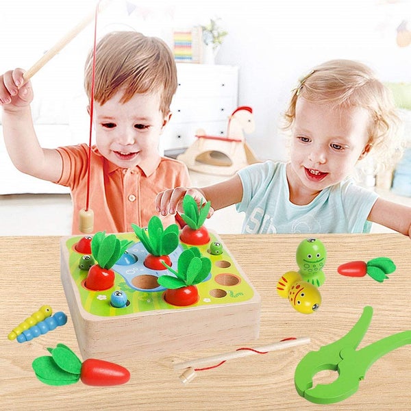 Kids Toy Wooden Sensory Education Carousel 1