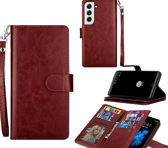 Samsung Galaxy s23 Luxury Multifunction wallet case 9 card & brn Carousel 1