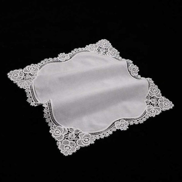 Lace wedding handkerchief in 100% premium cotton "Arabella" Carousel 5