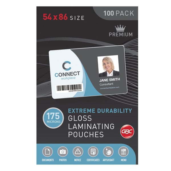 GBC Laminating Pouch 54x86mm 175 Micron Pk100 Carousel 1